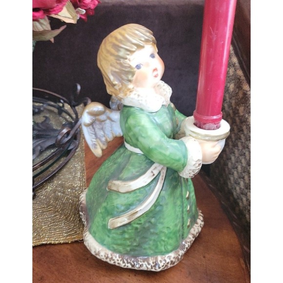 Vintage Christmas GOEBEL Hummel Frobek ANGEL Germany Figurine Candleholder 9" - Picture 1 of 11